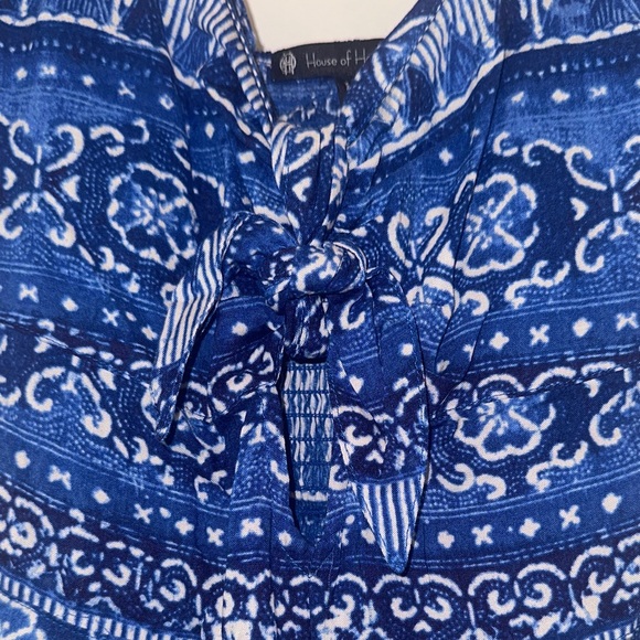 House of Harlow 1960 Blue Printed Tie-Front Tunic - Picture 5 of 8